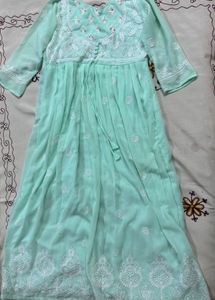 Mint Green Chikankari Gown