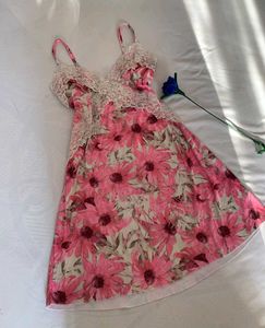 Floral Lace Trim Nightgown