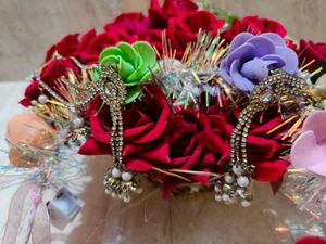 Bridal Floral Earrings with Pearls