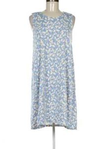 Land's end Blue &amp; White Tie-Dye Sleeveless Dress