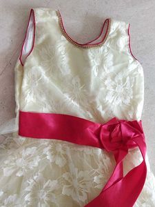 Beautiful Lace Gown with Ribbon