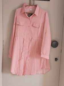 Chic Striped Button-Down Tunic NEW