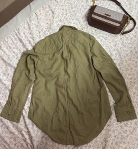 Olive Green Button-Up Shirt