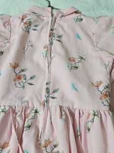 Chic Pink Floral Tiered Dress