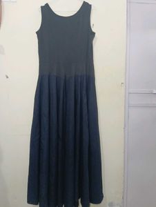 black  Sleeveless Anarkali Gown
