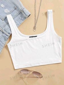 Chic White Square Neck Tank Top