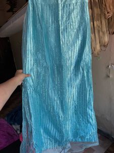 Stunning Blue Sequin Lehenga Choli wi