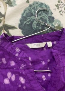 MAX Purple Tie-Dye Cotton Kurti