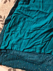 Teal Kurta Set with pant plazo and dupatta