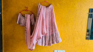 Pink Lehenga set heavy flair