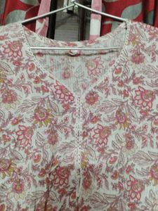 Floral Print Cotton Kurta