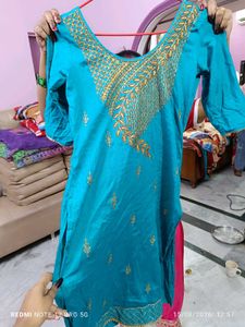 Teal Kurta with Dupatta