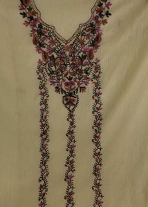 Embroidered Yellow dress material