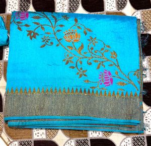 Beautiful Blue Silk Saree with Blouse