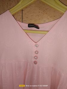 Pink Peplum Style Top For Womens With White Dotss