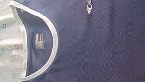 Navy Blue T-Shirt with White Trim
