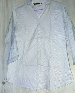 Van Heusen White Geometric Print Shirt