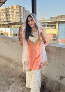 Peach Kurta Set with Dupatta