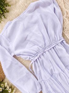 Lavender Tiered Mini Dress