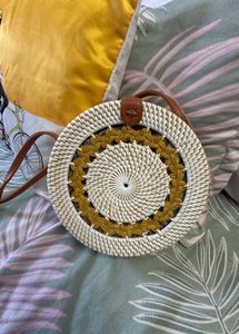Boho Woven Round Crossbody Bag