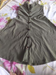 Olive Strappy Short Dress 👗