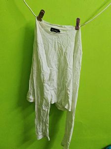 Cream Relaxed Fit Long Sleeve Top