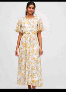 Flowy Yellow Floral Dress