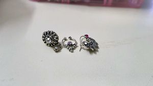 Nose Pins Set Oxidised For Navratri Special
