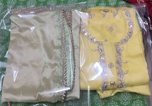 Vibrant Yellow Kurta Set with Ombre Dupatta