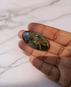 Blue Tigers Eye Flat Crystal Oval Stone