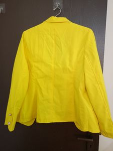 Stylish yellow Satin-silk Blend Blazer