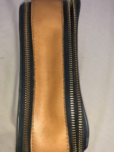 Leather Sling Bag Sturdy With 2 Zippers
