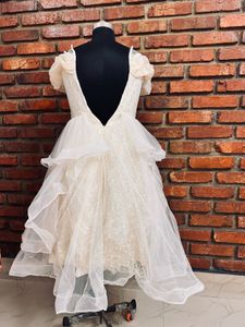 White Ruffled Gown for Special Occasions