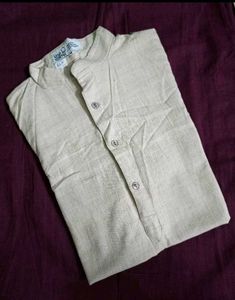 Men's Beige Khadi Kurta