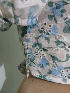 Floral Smocked Crop Top with Tie