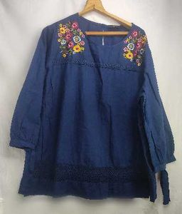 Blue Embroidered Kurta Top LR-66