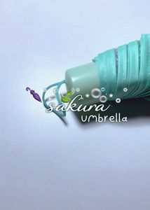 Cute mint Sakura Print Umbrella