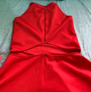 Red Back Cut Out Dress