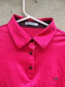 Vintage PATLong Sleeve Pink Polo Shirt