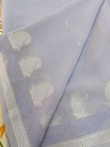 Light Purple Saree with Paisley Border