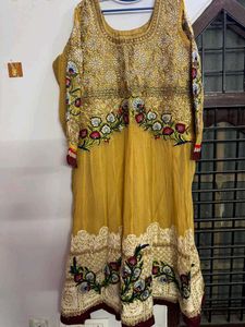 RAMSHA Yellow Embroidered Kurta