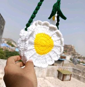 Handmade Daisy Crochet Sling Bag