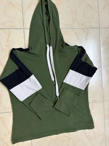 Green Color Block Hoodie