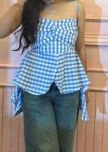 Blue  Peplum Top