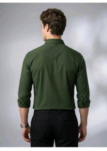 Men's Olive Green Button-Down Shirt