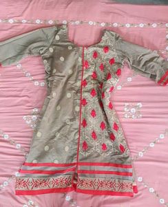 Elegant Kurta with Red Embroidery Tailor Made