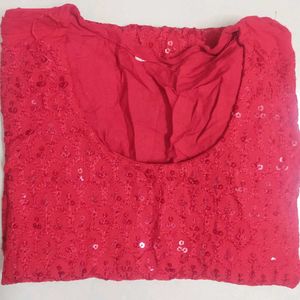 Stunning Red Sequinned Kurta