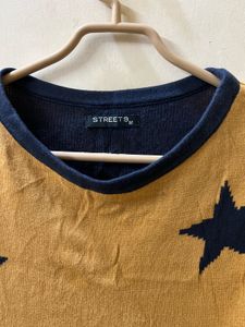 Mustard Yellow Star Print Top