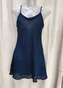 20158. Navy Blue Sheer Slip Dress
