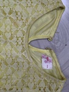 Y2k butter Yellow Lace Dress
